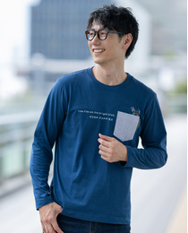 天竺異素材ポケ付き長袖Tシャツ【キングサイズ】