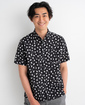 【JAPAN FABRIC】リップルペイントドットプリントシャツ【キングサイズ】