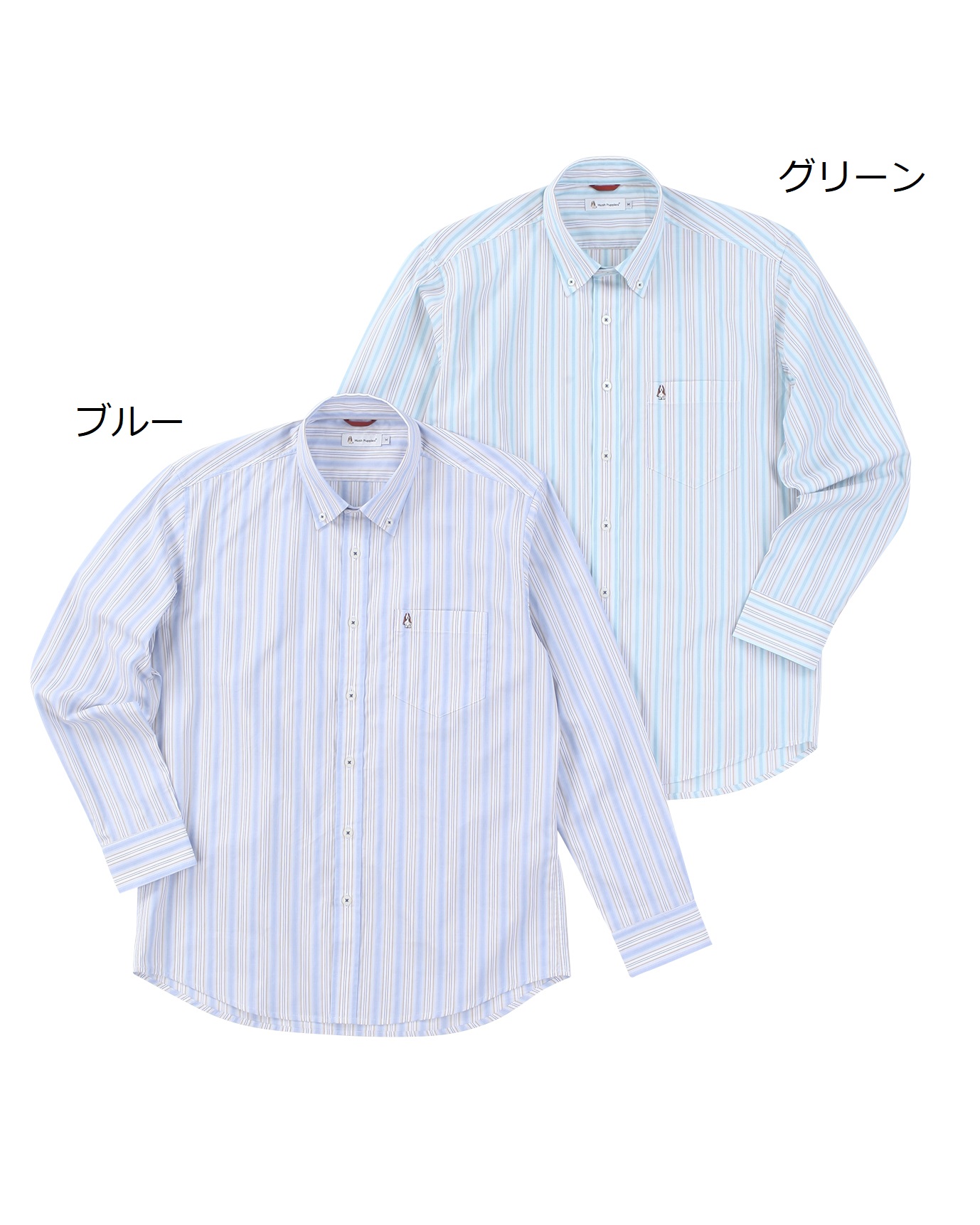 古着屋an69o5410　ロットワイラー　日本製　長袖　ストライプ　デザイン BDシャツ