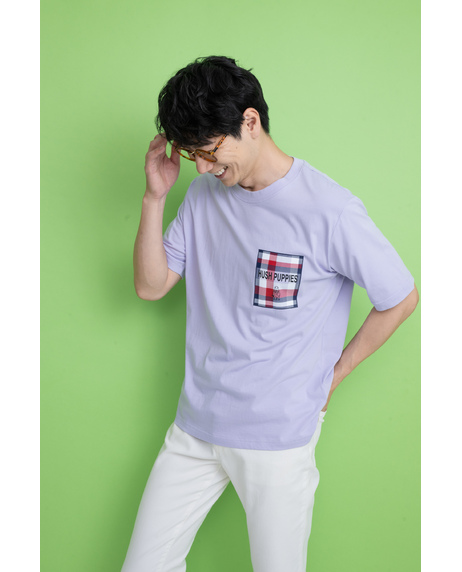 左胸チェックPT半袖Tシャツ【キングサイズ】