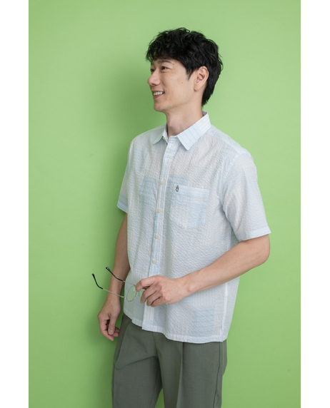 【JAPAN FABRIC】リップルライトパッチワークPTシャツ【キングサイズ】