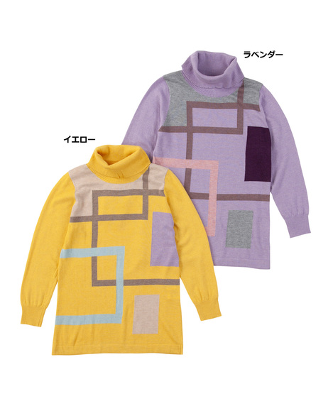 ＼20％OFF SALE／ <br>【レディス商品限定】あったかフェスタ<br>《 ~11/21 thu.迄》<br>幾何学柄ニットチュニック【レディス】